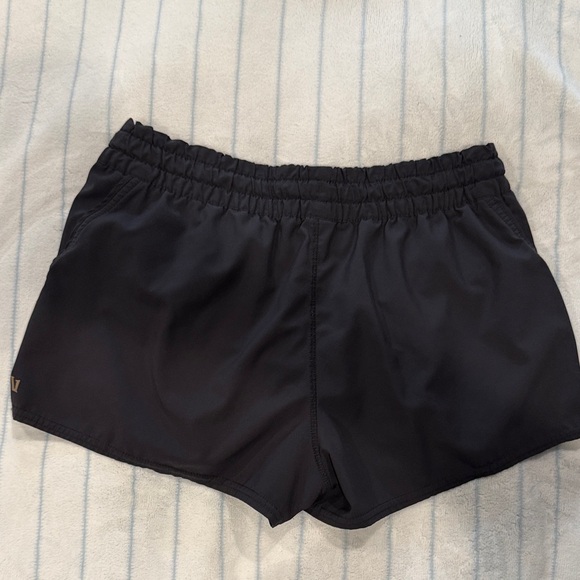 Vuori Women's Black Athletic Shorts with White Drawstring - Picture 2 of 2